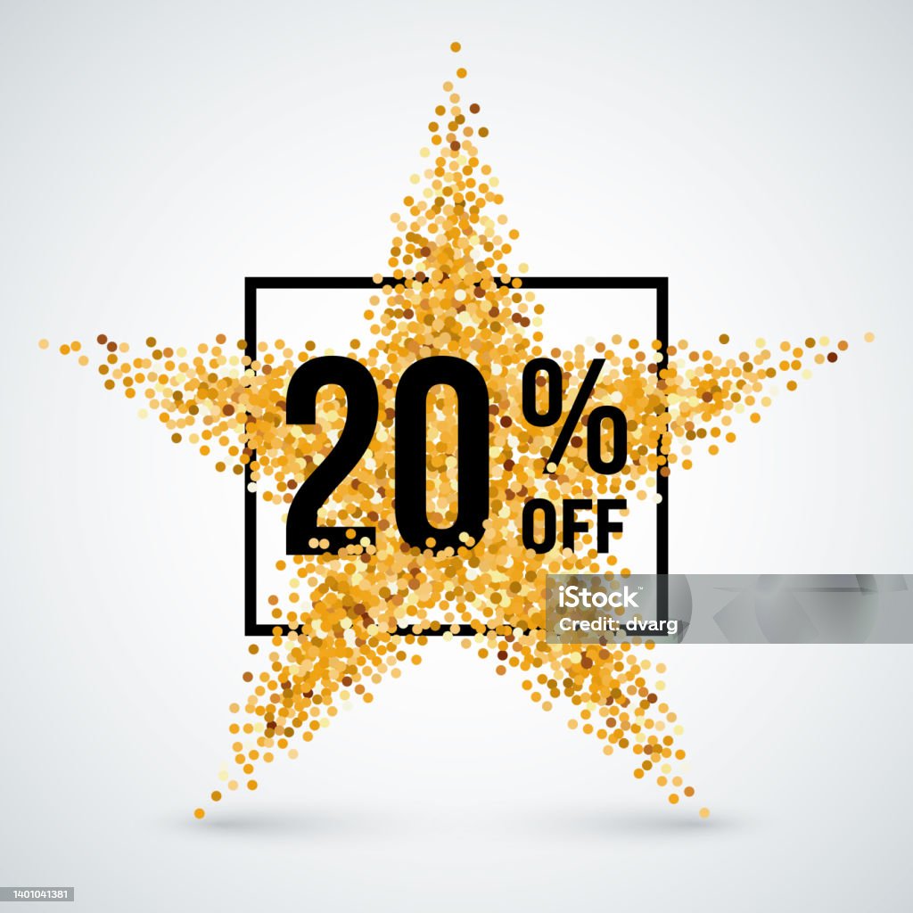 Cheap Stars Golden Star Discount Stock Illustration - Download Image Now - Confetti ...