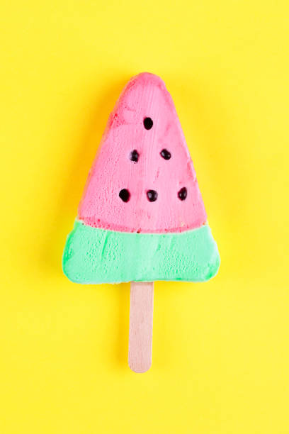 Watermelon shaped ice cream pop