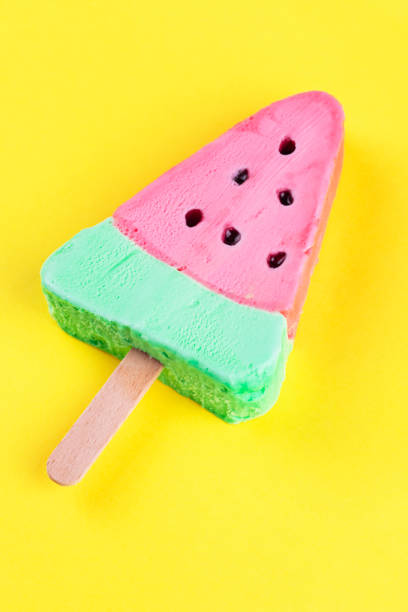 Watermelon shaped ice cream pop