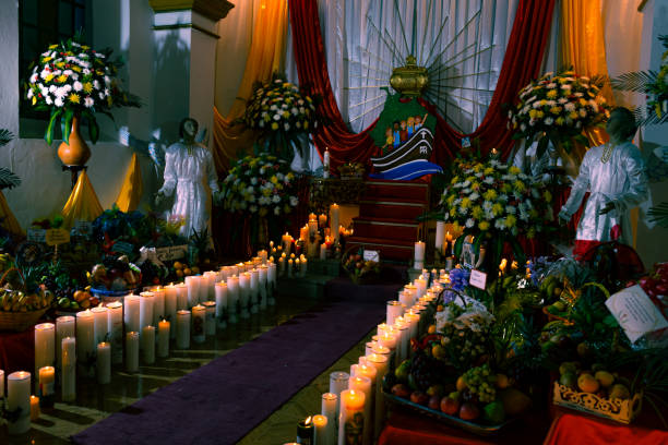 istock catholic altar decorated with white candles 1401051419