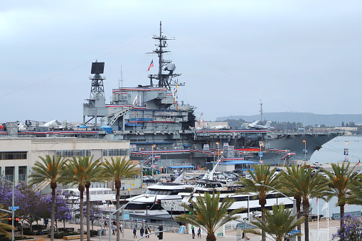 San Diego, California, USA - May 29, 2022: USS Midway Museum located in downtown San Diego, California.