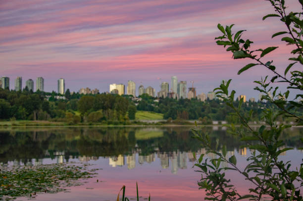 istock Pink sunrise and Burnaby skyline 1401068703