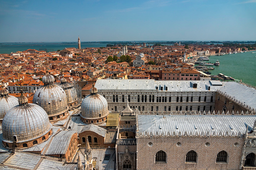 Saint Mark's Basilica and Venice old town in Venice, Italy