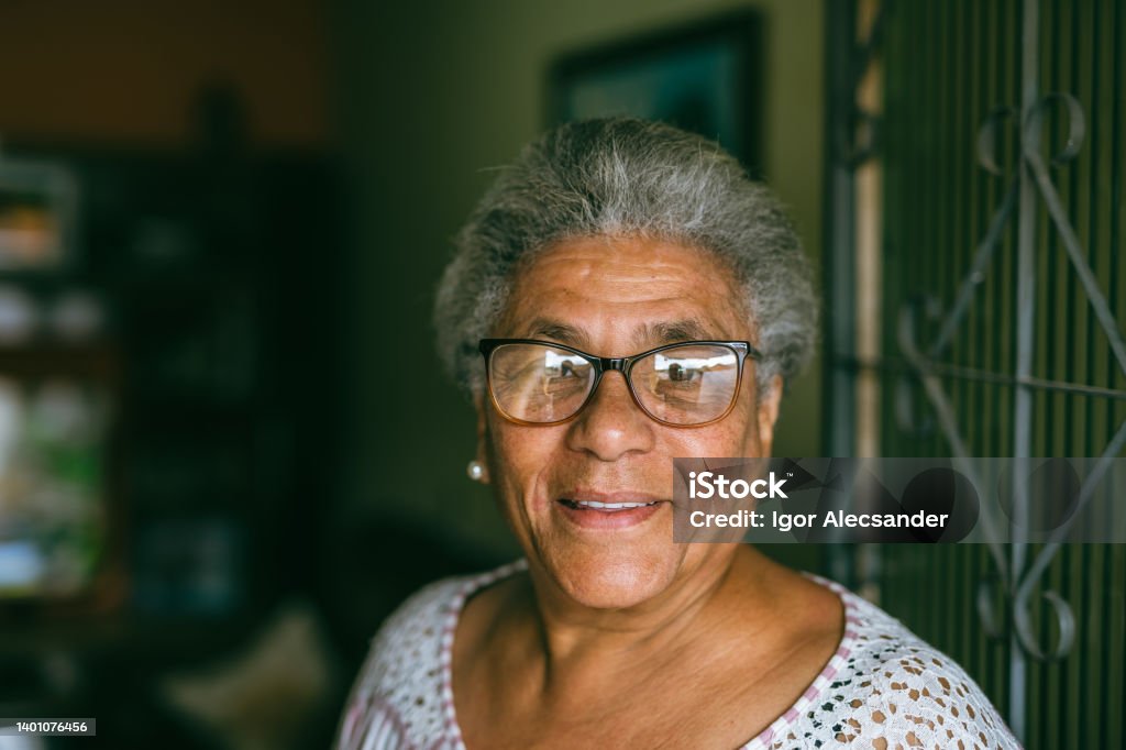 Portrait of an elderly woman at home One Woman Only Stock Photo