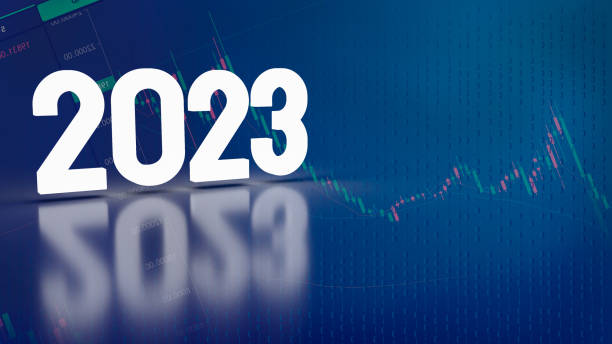 istock The 2023 white text on business background 3d rendering 1401076563