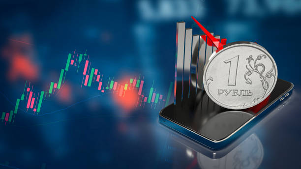 istock The one ruble coin on mobile phone for business or petroleum concept 3d rendering 1401076593
