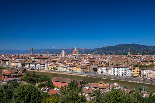 Arno River and old town view in Florence, Italy