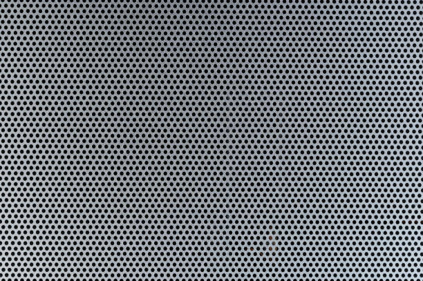 istock Pattern of round holes in metal 1401081957