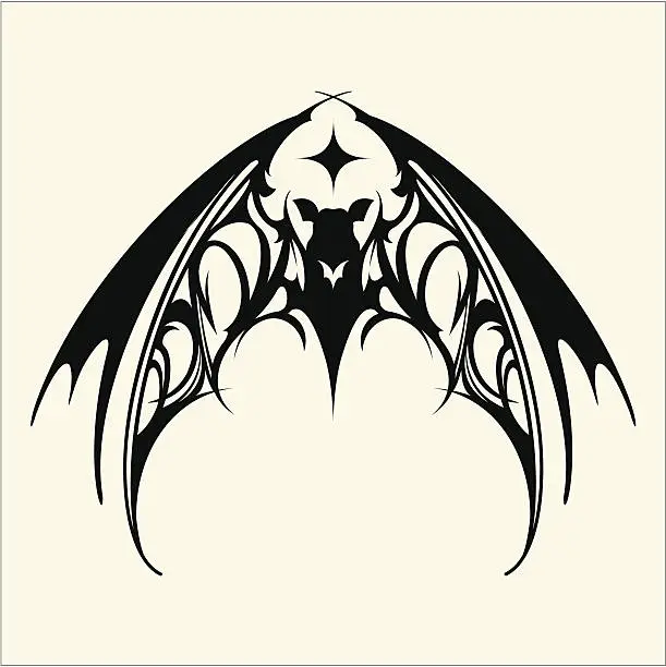 Vector illustration of Bat_tatto