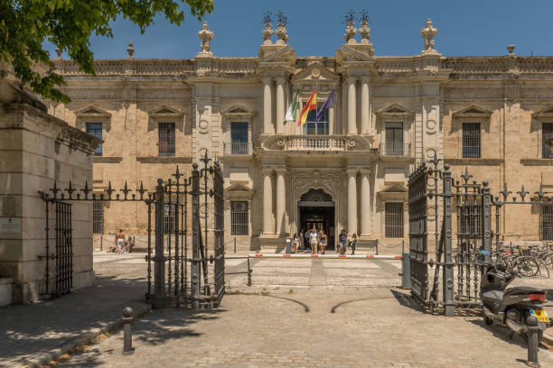 University of Seville building, formerly Real Fabrica de Tabacos stock photo