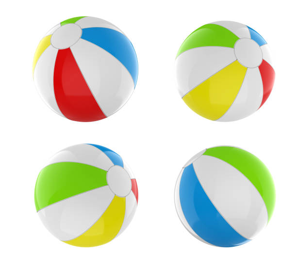istock Set of colorful beach balls isolated on white 1401087407