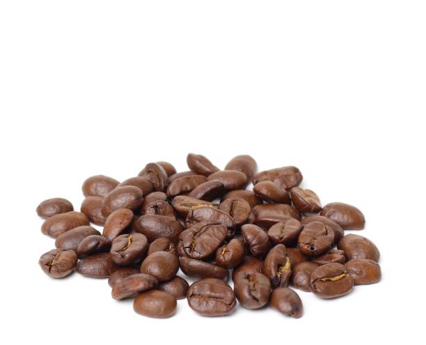 istock Roasted coffee beans isolated on white, brown roasted coffee bean 1401097643