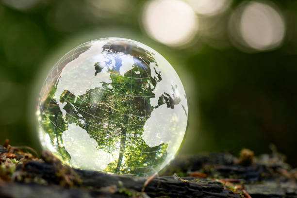 istock Globe in nature with nature inside. An illustration that shows how we should take care of nature 1401099821