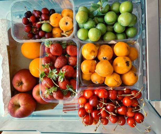 istock Refrigerator compartment with spring vegetables tomato pepper and cucumber lemon in Istanbul turkey 1401102806