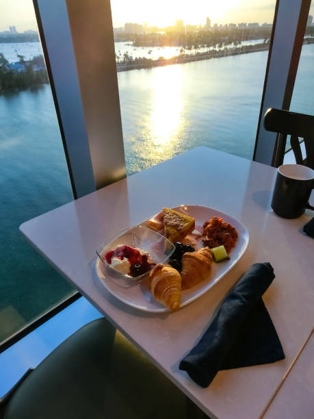 istock Dining Room Buffet aboard the abstract luxury cruise ship. 1401103826