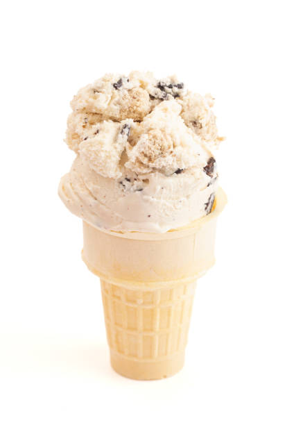 istock Single Scoop of Chocolate Chip Cookie Dough Ice Cream Isolated on a White Background 1401104092