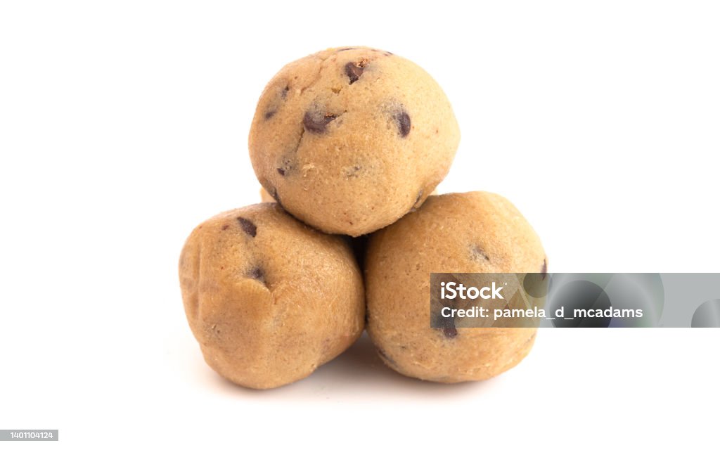 Raw Chocolate Chip Cookie Dough Isolated on a White Background Raw Chocolate Chip Cookie Dough on a White Background Dough Stock Photo