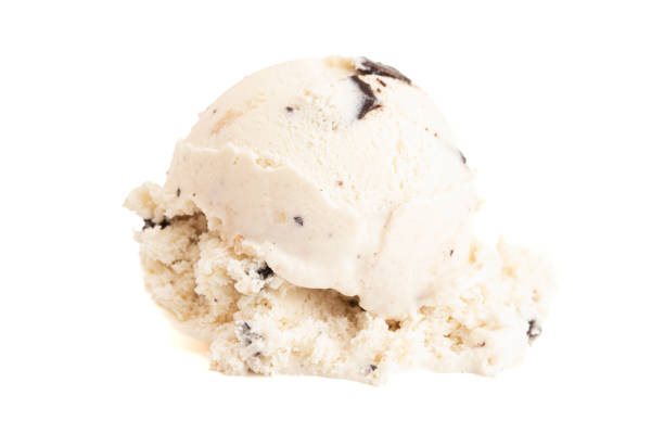 istock Single Scoop of Chocolate Chip Cookie Dough Ice Cream Isolated on a White Background 1401104146