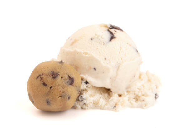 istock Single Scoop of Chocolate Chip Cookie Dough Ice Cream Isolated on a White Background 1401104152