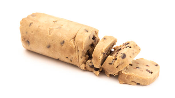 Raw Chocolate Chip Cookie Dough Isolated on a White Background