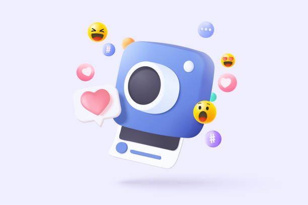 3d minimální fotokamera s objektivem a tlačítkem na pastelovém pozadí se stínem. koncept ikony 3d jednoduchého snímku fotoaparátu. volumetrické provedení kreativních fotografií. ilustrace vektorového vykreslení izolovaného objektivu - hračka fotky stock ilustrace