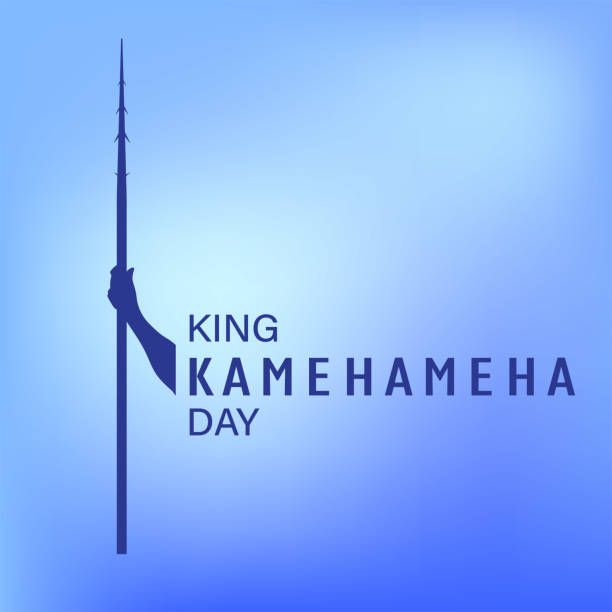 ilustrações de stock, clip art, desenhos animados e ícones de national kamehameha day.  king kamehameha day june 11. retro tropical royal king and warrior. suitable for greeting card, poster and banner. - hawaii islands big island waikiki beach