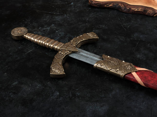 istock Closeup of an ancient knight's sword 1401110551
