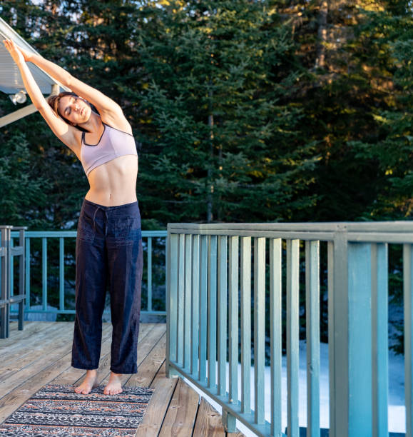 istock Yoga on the patio 1401111505