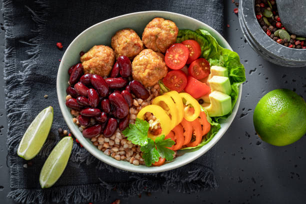 istock Healthy Mexican salad as meal for people on diet. 1401120085
