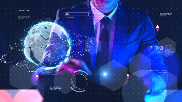 istock Metaverse virtual reality technology, businessman and business finance data working online communicating with tablet computer in virtual office mixed reality digital technology 1401124209
