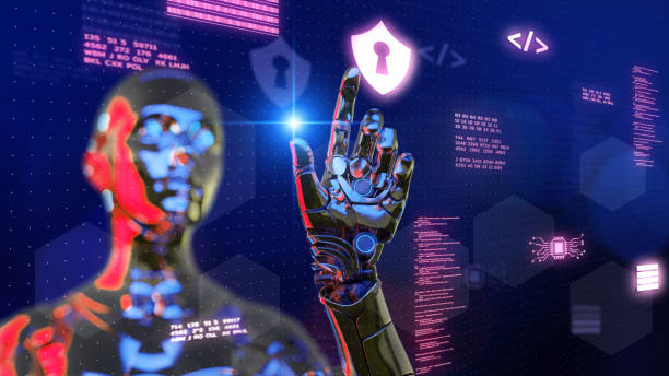 istock Cybersecurity cybercrime internet security, VPN computer privacy protection cyber security platform 3D AI robot hacking malware virus attack defense, online network IoT digital technology 1401124216