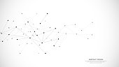 istock Abstract background and geometric pattern with connecting the dots and lines. Networking concept, internet connection and global communication 1401126792