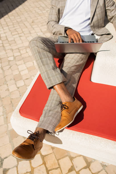 istock Cropped image of African American man working in open air 1401129620