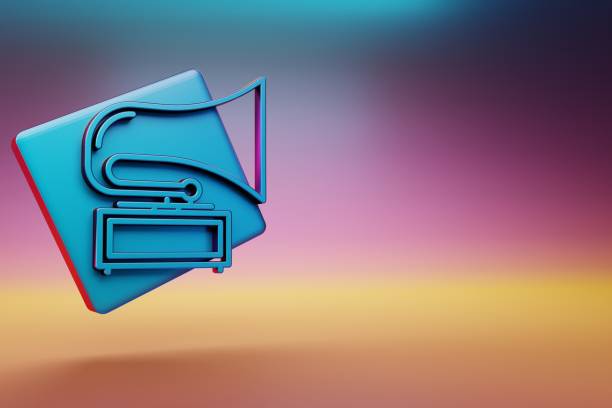 istock Old Gramophone icon. Beautiful Blue Old Gramophone symbol icons on multicolor bright background. 3d rendering illustration. Background pattern for design. 1401130341