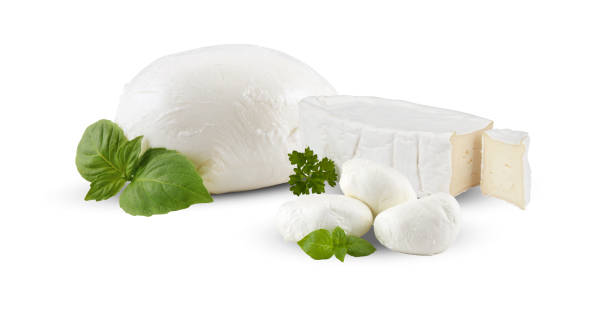 istock Cheese Fondue mozzarella food with basil isolated on white background 1401130532