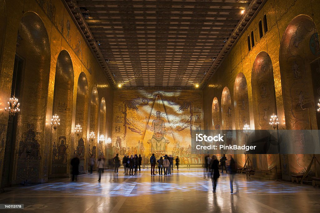 Sala dourada de Estocolmo City hall - Royalty-free Prémio Nobel Foto de stock