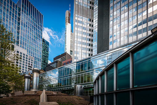 Sydney, NSW, Australia - November 2, 2020: Governor Phillip Tower, office building in Circular Quay, Sydney's CBD. Low angle view