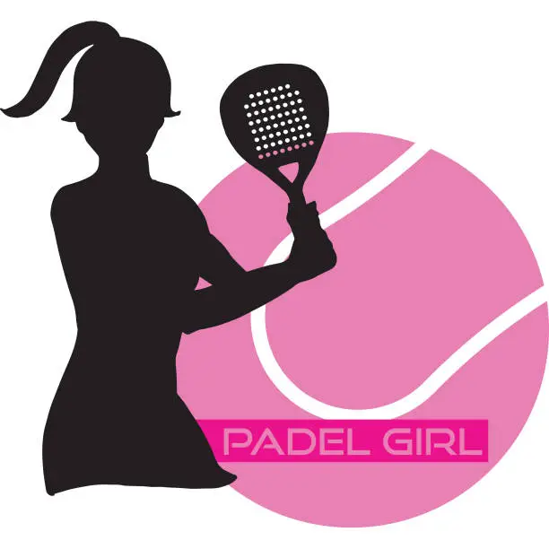 Vector illustration of Padel Girl