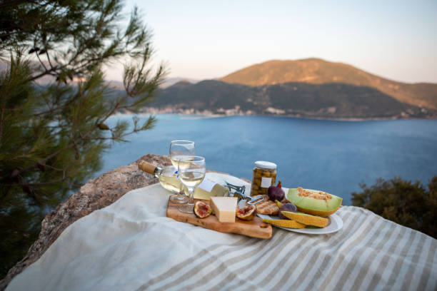 istock picnic with view of Greece bay 1401148280