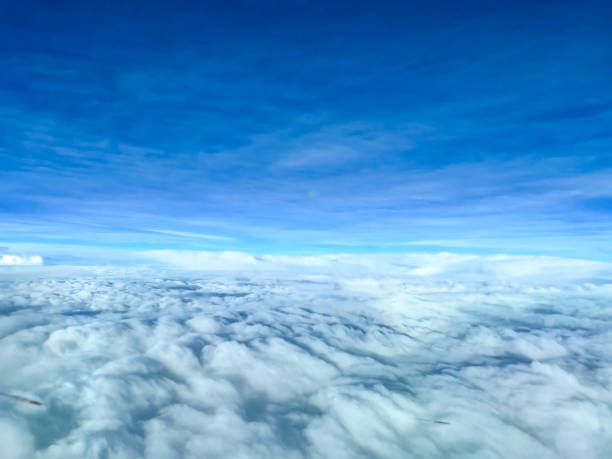clouds are in sky point of cockpit view horizontal photo stock photo