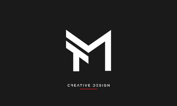 tm, mt abstract letters luksusowe inicjały logo monogram - letter m typescript sign design element stock illustrations