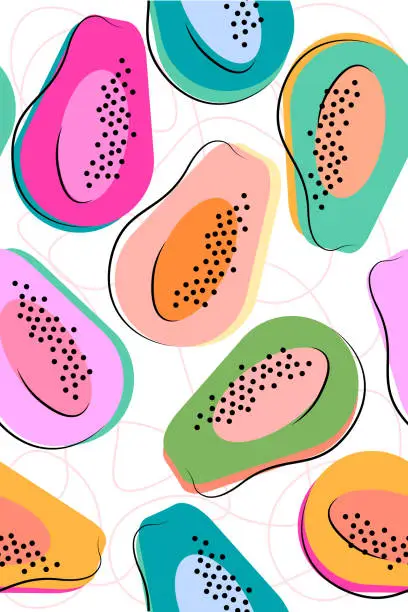 Vector illustration of Papaya pattern illustration