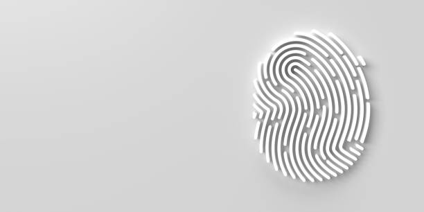 istock Line textured bio thumbprint, minimal background copy space 1401153646
