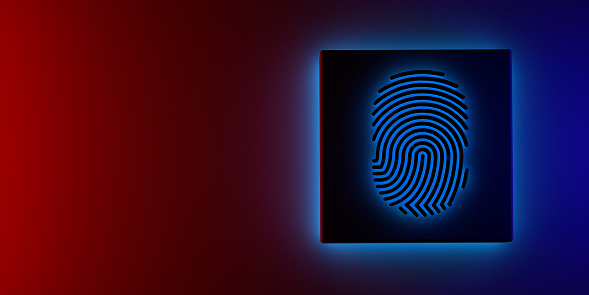 3D Digital Security Fingerprint Bio-metric Authentication concept: Abstract modern colored minimal background\nCybersecurity Finger Print Scanning Technology. Fingerprints Illustration of ID pattern. Line textured bio thumbprint. Set of 16 images