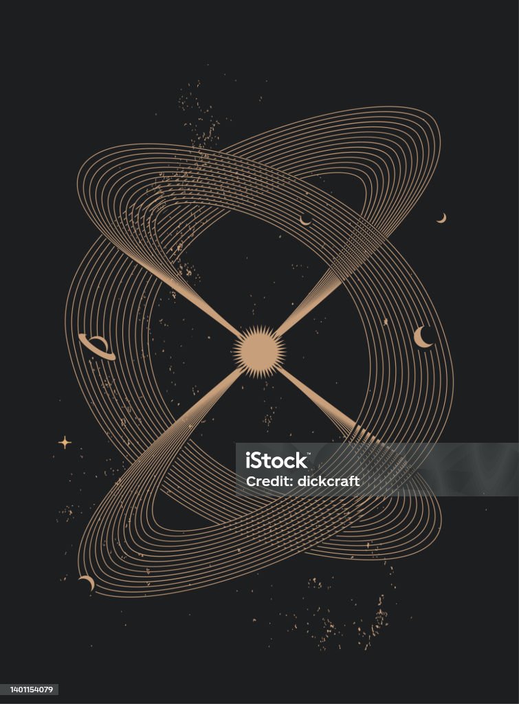 Abstract Solar Chart Abstract Solar System Poster Or Card Or Wall Art Print Design Template ...