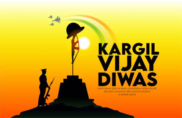 kargil vijay diwas, amar jyoti - kashmiri stock illustrations