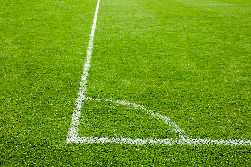 Corner ball line on a football field