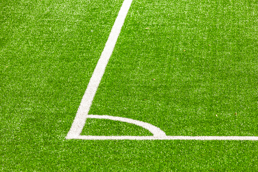 Corner ball line on a football field