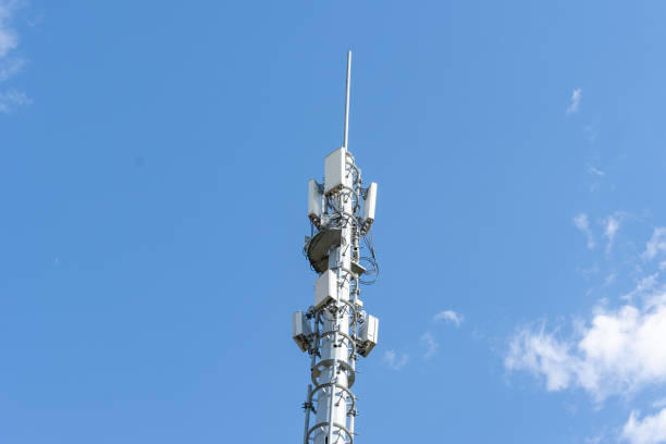5G signal base station communication equipment stock photo