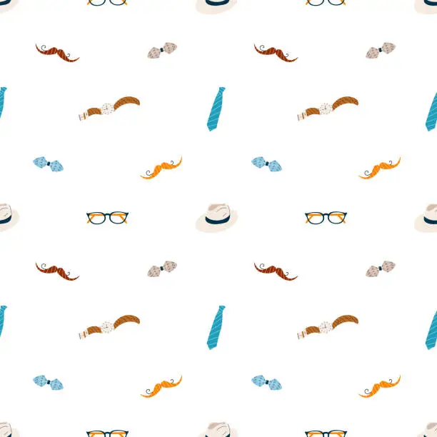 Vector illustration of Father's Day seamless pattern background